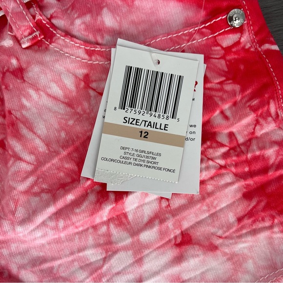 NWT guess shirt pink tie dye youth kids 12 - Picture 3 of 7